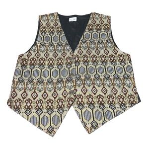 Boho beaded print vest